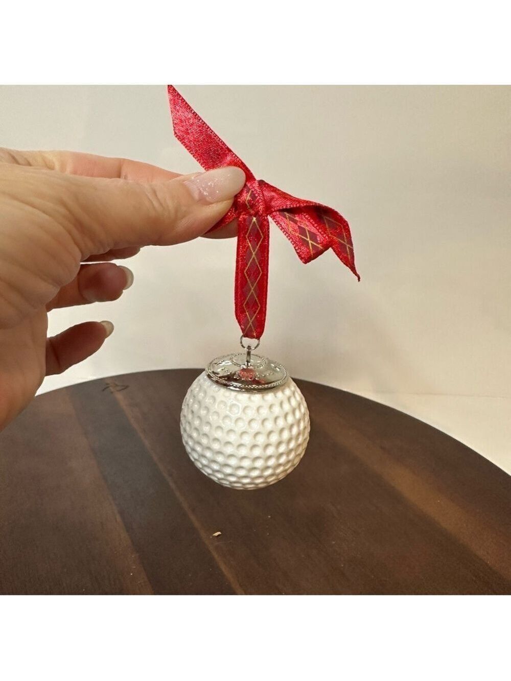 2006 Golf Ball Jingle Bell Ornament White Golf Christmas Ornament Holiday
